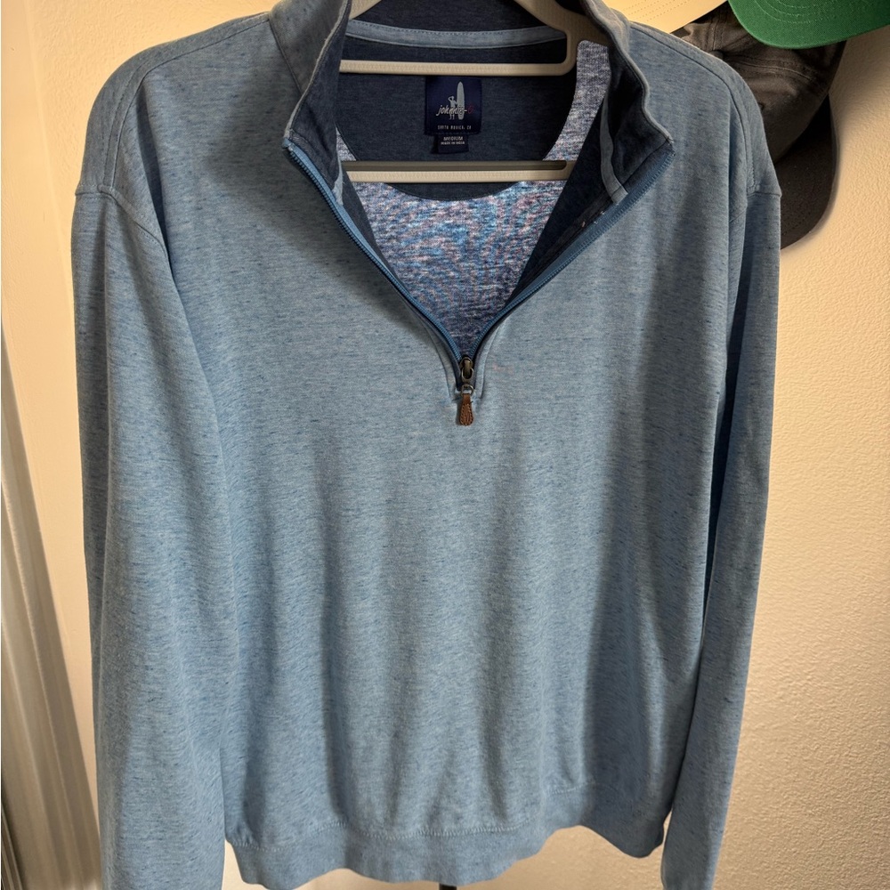 johnnie-O Light Blue Zip-Up Sweater